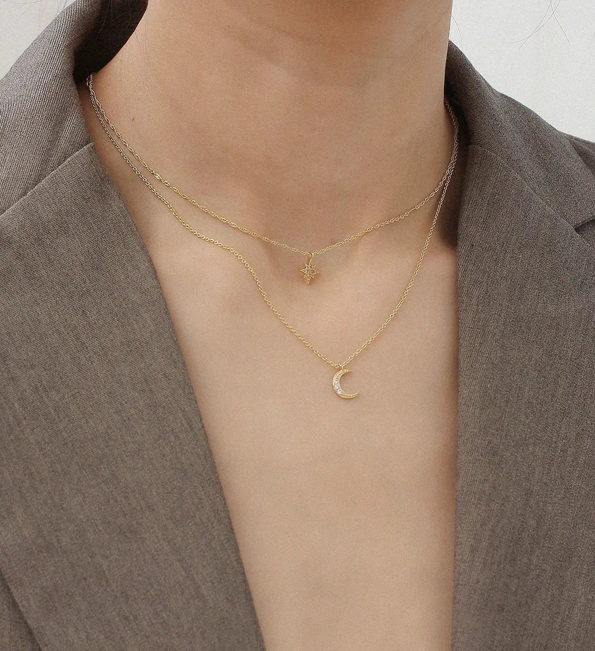 Korean Stylish Double Layer Zircon Necklace for Women