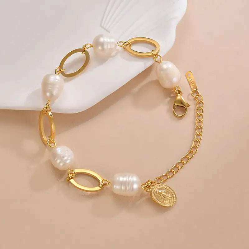 14K Gold Baroque Pearl Bracelet
