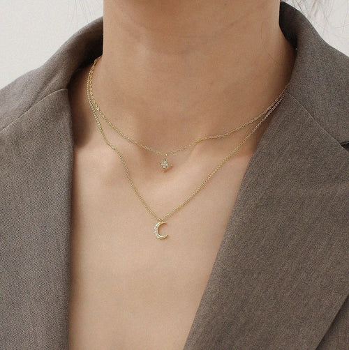 Korean Stylish Double Layer Zircon Necklace for Women