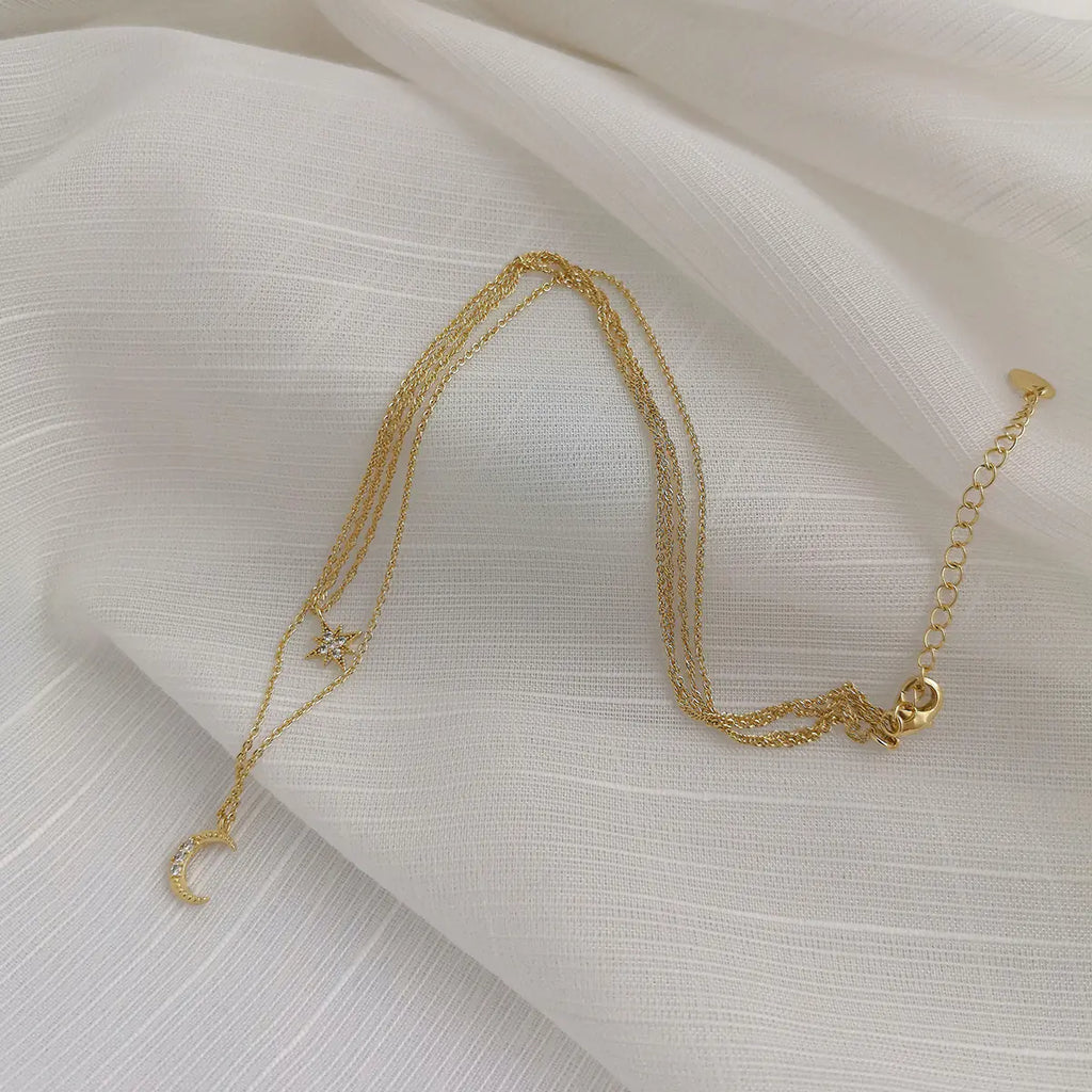 Korean Stylish Double Layer Zircon Necklace for Women