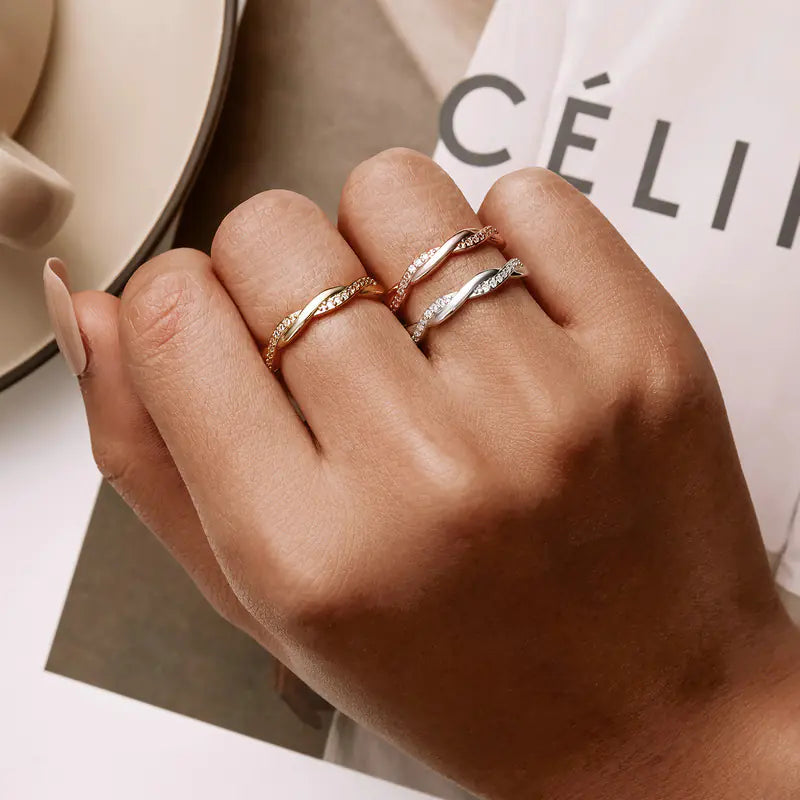 Simple Twisted Rope Ring in Sterling Silver S925