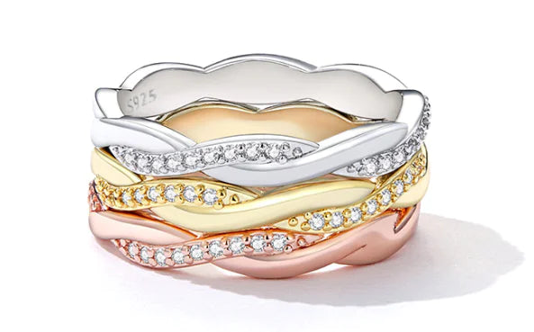 Simple Twisted Rope Ring in Sterling Silver S925