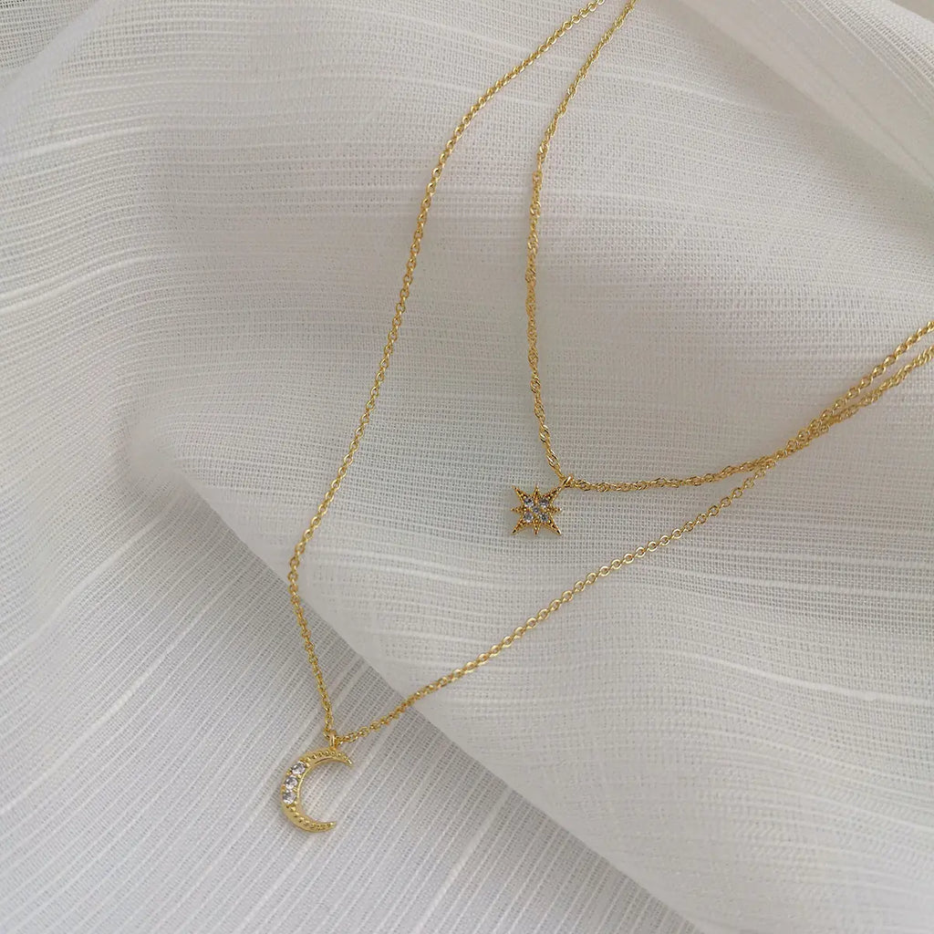 Korean Stylish Double Layer Zircon Necklace for Women