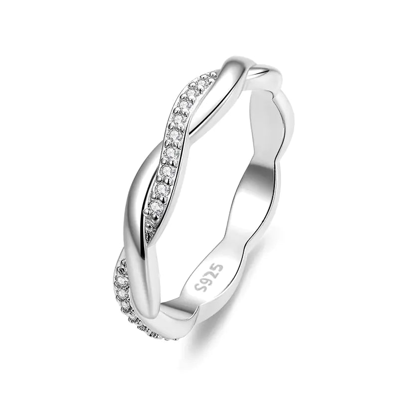Simple Twisted Rope Ring in Sterling Silver S925