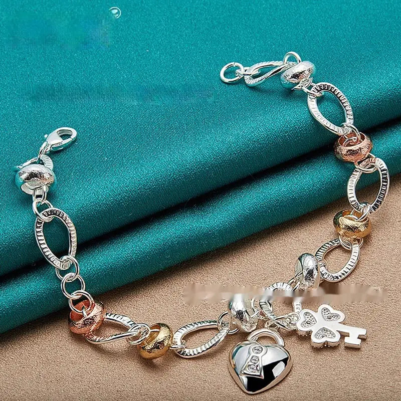 Silver Love Key Bracelet for Women’s Jewelry
